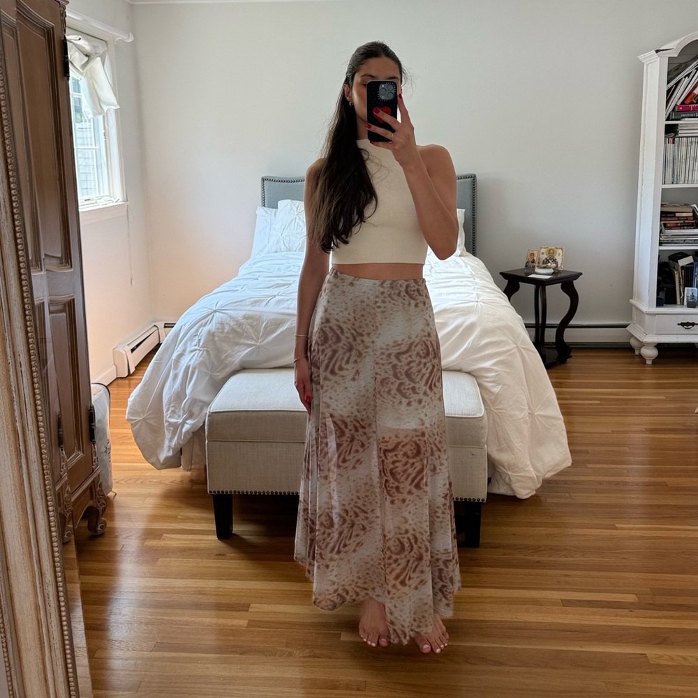 Patterned Midi Skirt